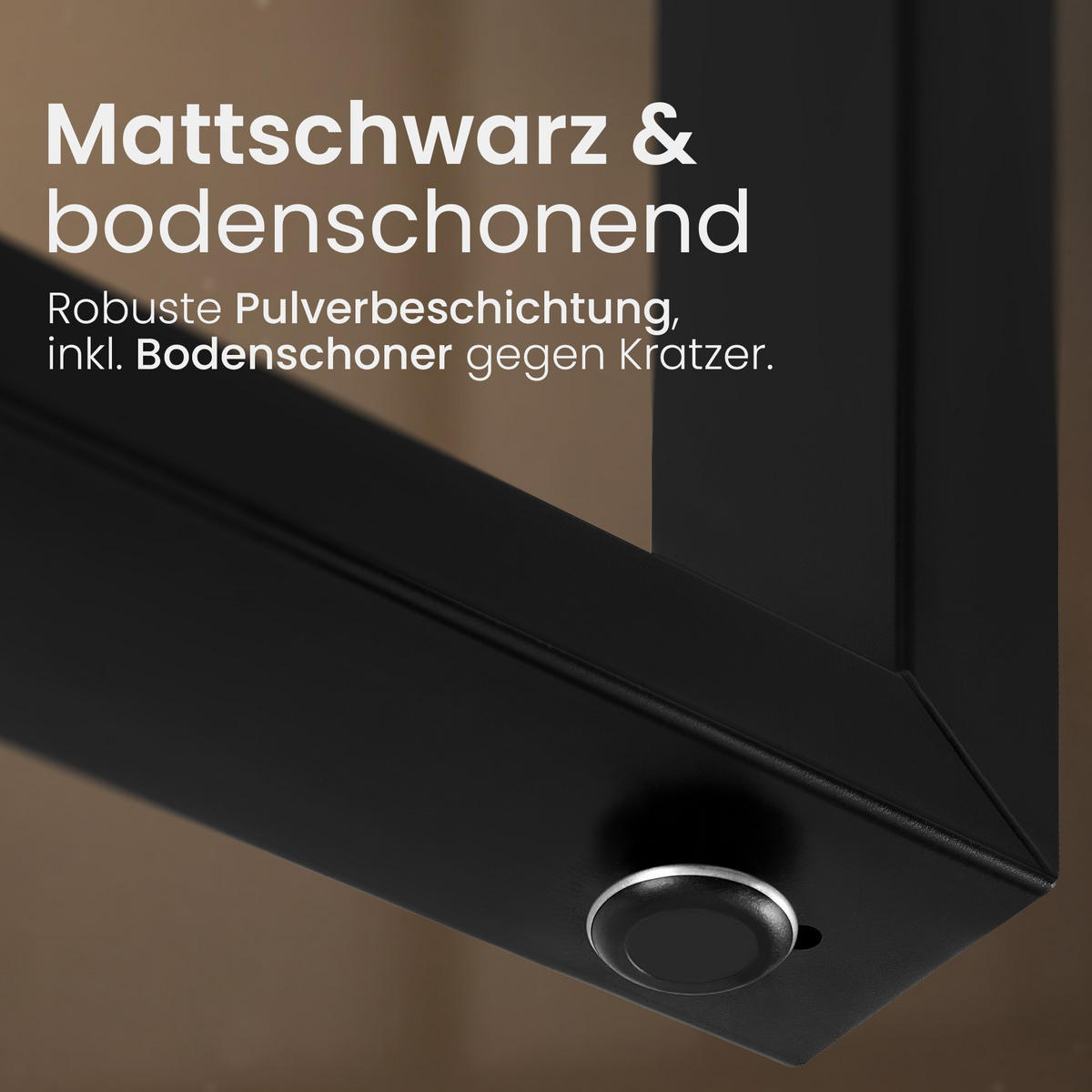 TISCHBEIN 2er Set Metall Schwarz - Schwarz, Metall (90/72/8cm) - CLP