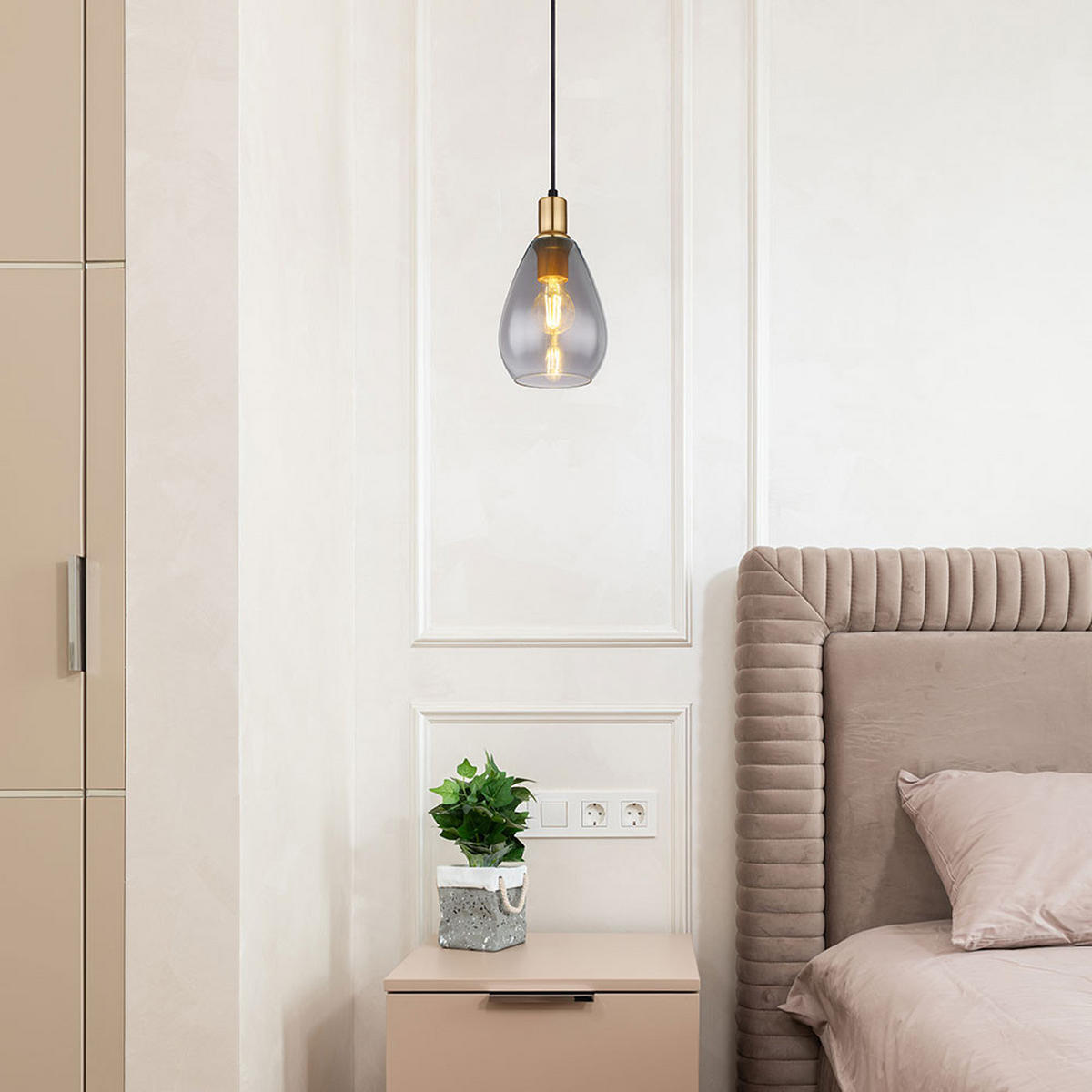 LED HÄNGELEUCHTE Fanni Metall Schwarz - Schwarz, Glas (15/15/120cm) - Globo Lighting