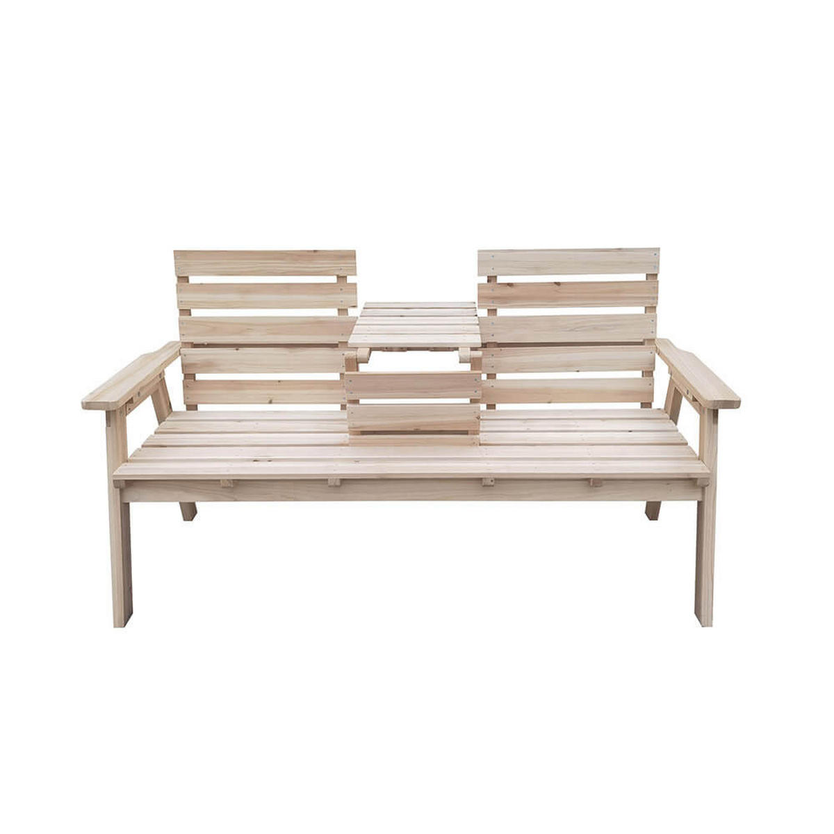 GARTENBANK HOLZ REYA - Holzfarbend - Braun, Holz (159/85/64cm) - Home Deluxe