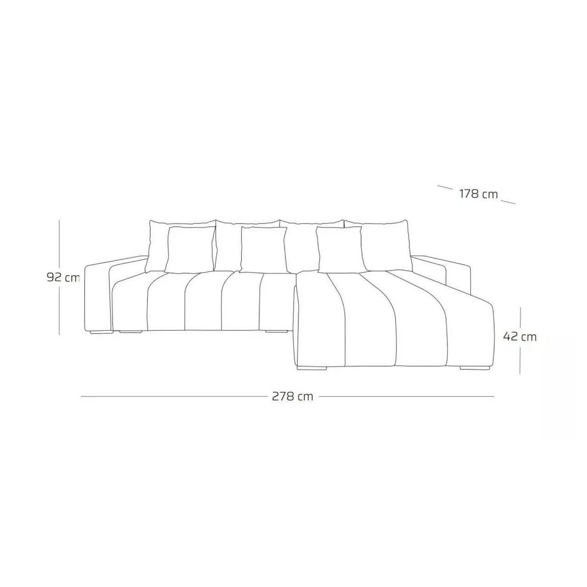 ECKSOFA Piano L Rechts mit Schlaffunktion 137x234 Velours Taupe - Taupe/Silberfarben, Holz/Textil (178/278cm) - Muffo