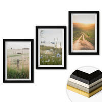 WANDBILDER 3er-Set - 20x30 cm Schwarzer Rahmen - Landschaften Natur Felder Weg - Schwarz, Kunststoff (20/30cm) - ArtPrintCave