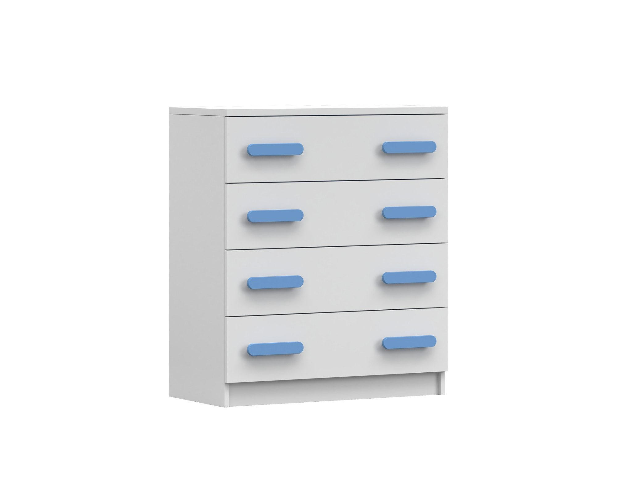 KINDERKOMMODE INGE 02 80/90/40 cm Weiß/Blau - Blau/Weiß, Holzwerkstoff (80/90/40cm) - Deine Möbel 24