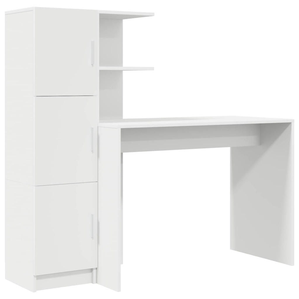 vidaXL Schreibtisch Weiß 133.5x124x150 cm