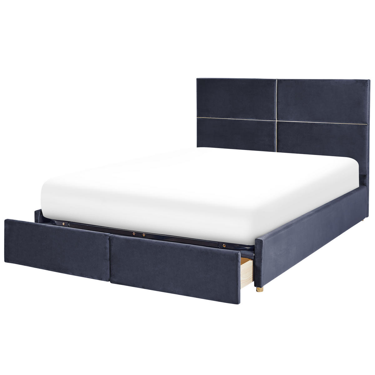 BETT mit Stauraum 180x200 cm Schwarz Vernoyes - Schwarz, Textil (180/200cm) - Beliani