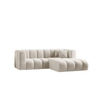 ECKSOFA L-from, Sofa Grand modular stoff Salvador Hellgrau Rechts - Sandfarben, Holz (227/179cm) - Kaiser Möbel