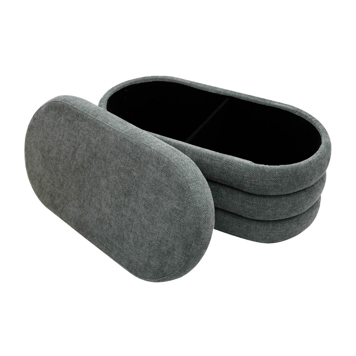 FUSSHOCKER Grau 38/76/38 cm - Grau, Textil (38/38/76cm) - Mobili Rebecca