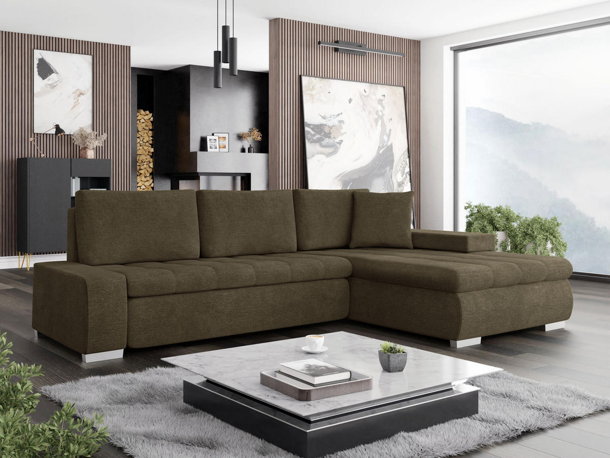 ECKSOFA Orkan Mini - Bronzefarben, Holz/Textil (265/185cm) - MIRJAN24
