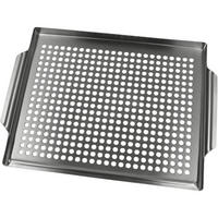 GRILLSCHALE Edelstahl 30x40cm Grillplatte mit Löcher - Silberfarben, Metall (30/40/3cm) - DELUKE