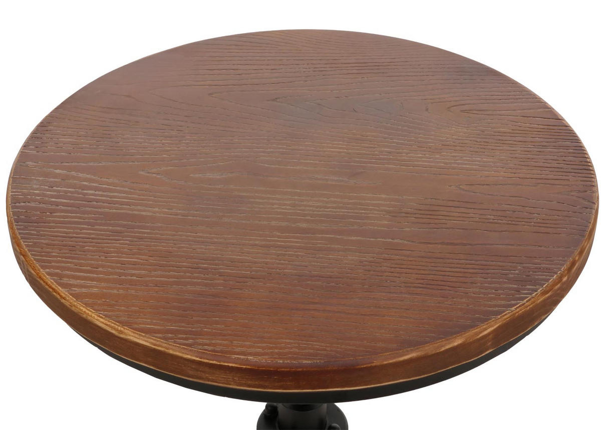 BARTISCH rund Schwarz, Braun - Schwarz/Braun, Holz (50/104/50cm) - MCW