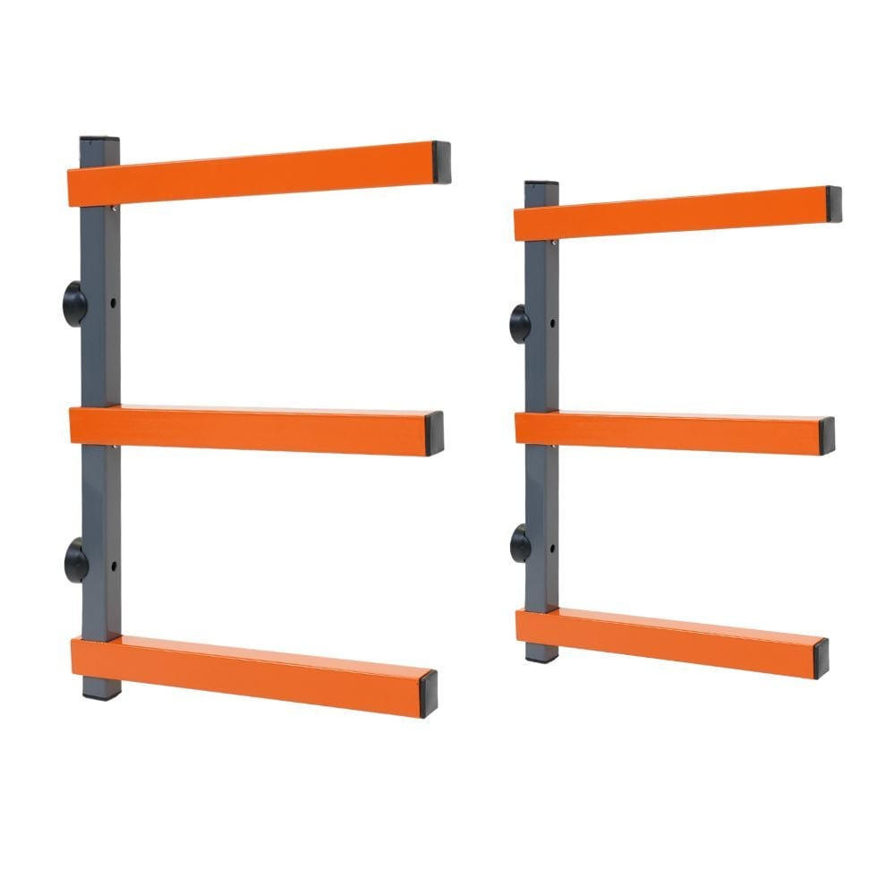 KRAGARMREGAL Wandmontage mit 3 Ebenen Grau-Orange - Orange, Metall (35/45.5/35cm) - PROREGAL