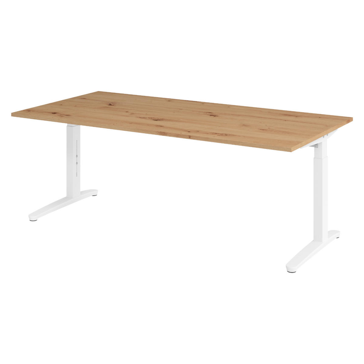 SCHREIBTISCH Serie-XB 100/200/74 cm in Wildeiche/Weiß - Wildeiche/Weiß, Holzwerkstoff (100/200/74cm) - bümö