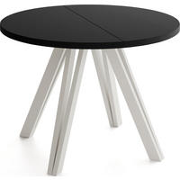 ESSTISCH Ravero runder ausziehbarer, Schwarz 100-140/100/77 cm - Kaschmir/Beige, Holz/Holzwerkstoff (100/140/76.5cm) - WFL GROUP
