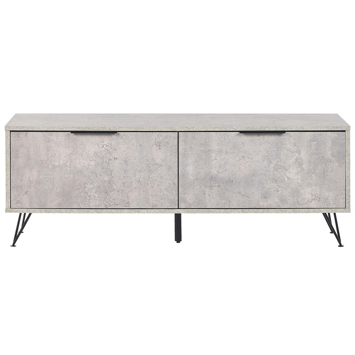TV-MÖBEL Grau, Schwarz HALSTON 40/120/46 cm - Grau, Holzwerkstoff (120/46/40cm) - Beliani