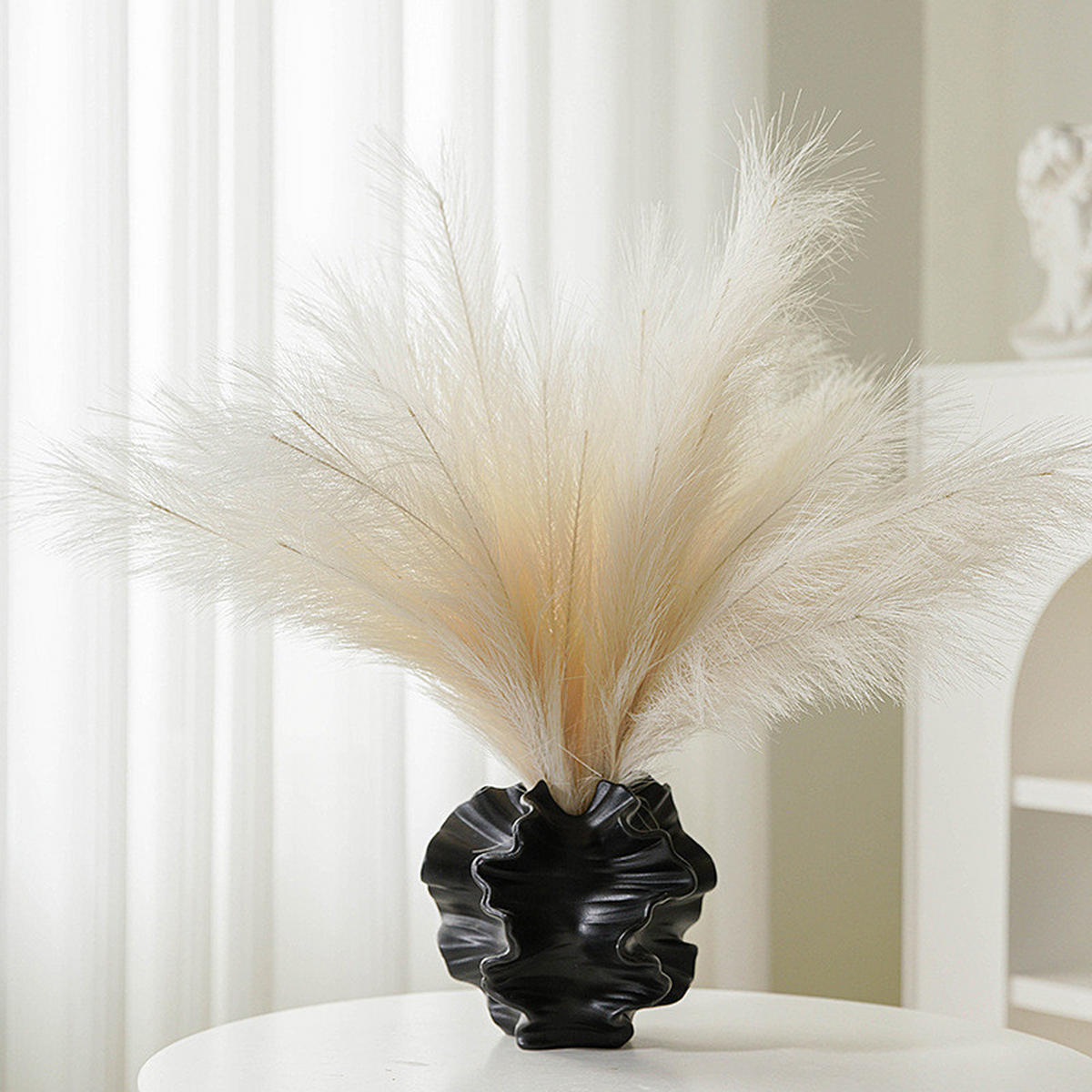 VASE 17 x 4,2 x 17 cm Keramik - Schwarz, Keramik (17cm) - LIBRATON