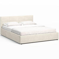 POLSTERBETT 160×200 mit Bettkasten und Lattenrost Mika HLR-5 Beige Velours - Beige, Holz (160/200cm) - Jana