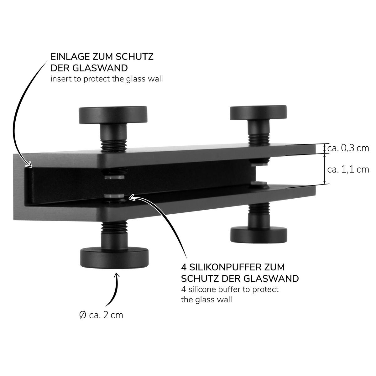 HAKENLEISTE, schwarz - Schwarz, Metall (5/3/18cm) - bremermann