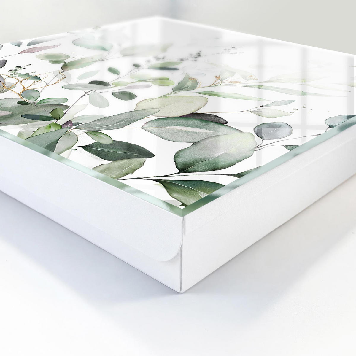 SCHLÜSSELBOX Weiß 30x30 cm – Türöffnung nach rechts - Grüne Eleganz - Grün, Metall (30/30/5cm) - TULUP