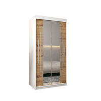 SCHWEBETÜRENSCHRANK 200/100/62 2-türig - Silberfarben/Eiche Artisan, Holz/Kunststoff (100/200/62cm) - Abiks Möbel