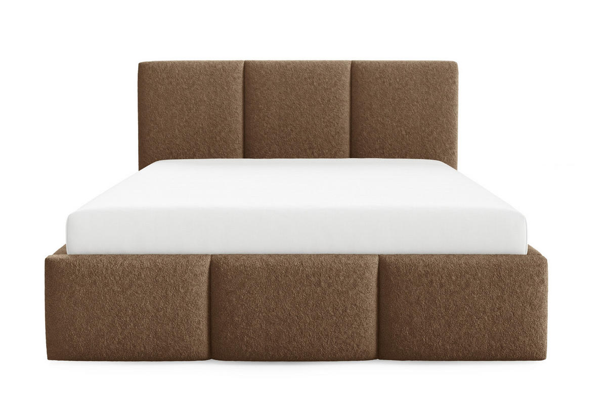POLSTERBETT mit Stauraum 180x200 cm in Braun - Braun, Metall (180/200cm) - Home Collective