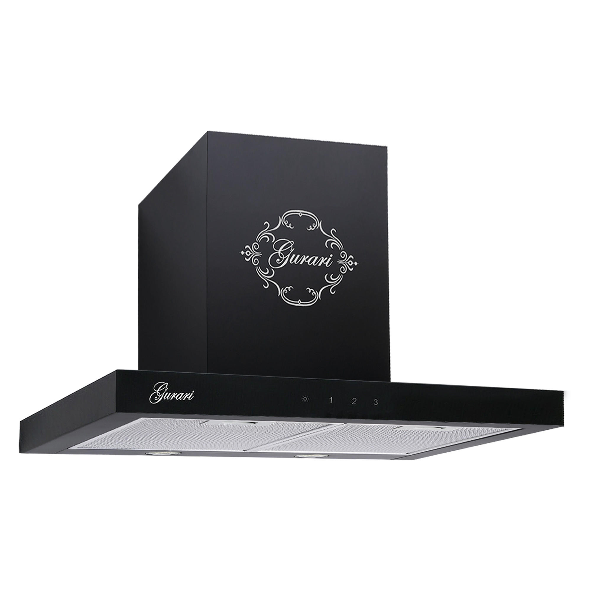 DUNSTABZUGSHAUBE GCH F 462 BL 6 PRIME + Umluftset, 60 cm Schwarz - Schwarz, Metall (60/81/46.3cm) - Gurari