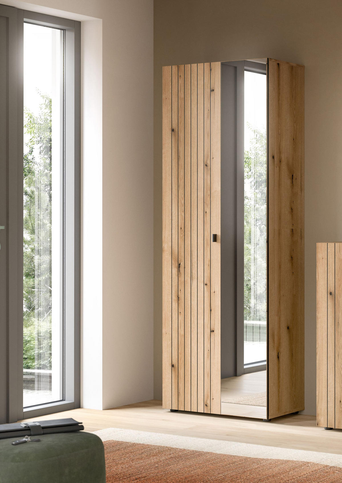 GARDEROBENSCHRANK STATION (B/H/T: ca. 70/192/37 cm) in Evoke Oak Nachbildung/Evoke Oak Nachbildung - Eichefarben, Holzwerkstoff (70/192/37cm)