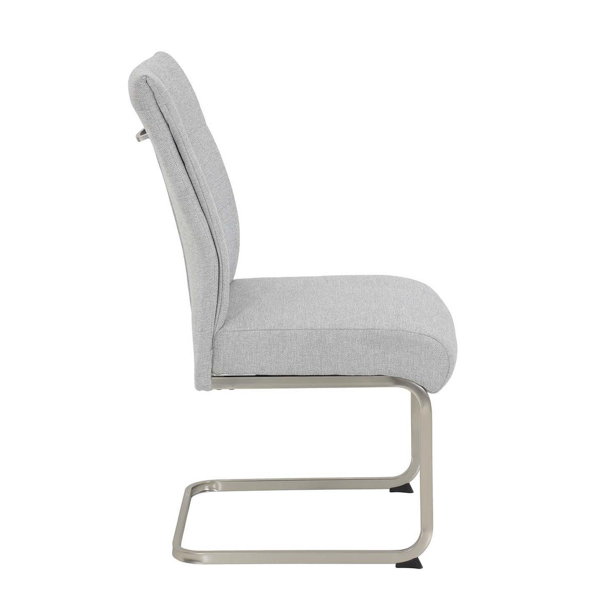 SCHWINGSTUHL 4 Stück Ines, XL Sitzbreite - Grau - Edelstahlfarben/Grau, Textil/Metall (50/99/66cm) - Hela Vertriebs GmbH