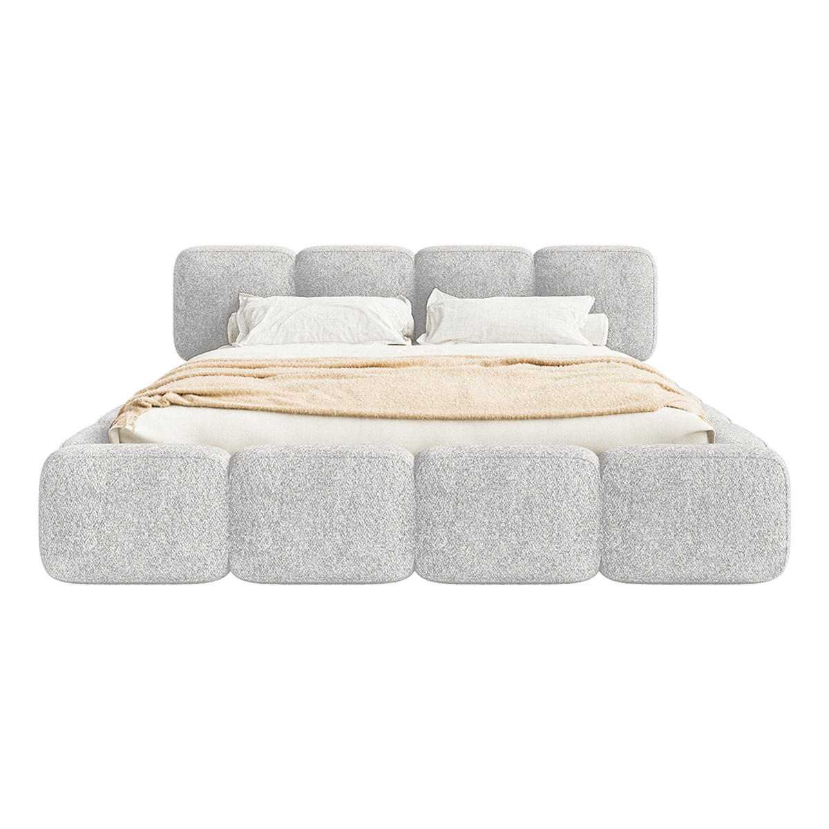 POLSTERBETT BALMONTE 140x200 cm, Hellgrau - Hellgrau, Textil (200/140cm) - Fedve