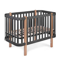 BABYBETT ETUDE Schwarz 67x125x89 cm - Schwarz, Holz - FURNLUX