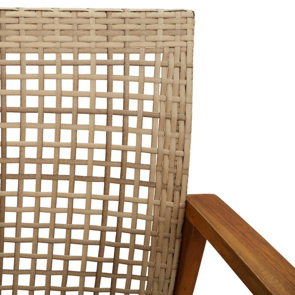 GARTENSTÜHLE 2 Stk. Beige Poly Rattan Und Akazienholz - Beige, Kunststoff (64/80/63cm) - vidaXL