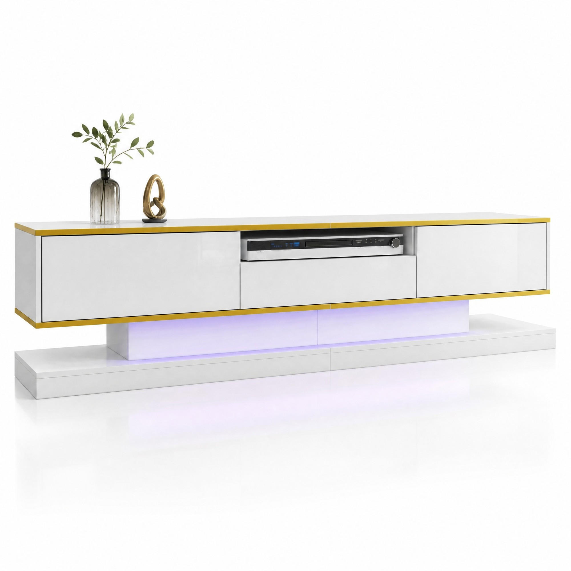 Beauniv Tv-Schrank Weiß 38x45x180 cm