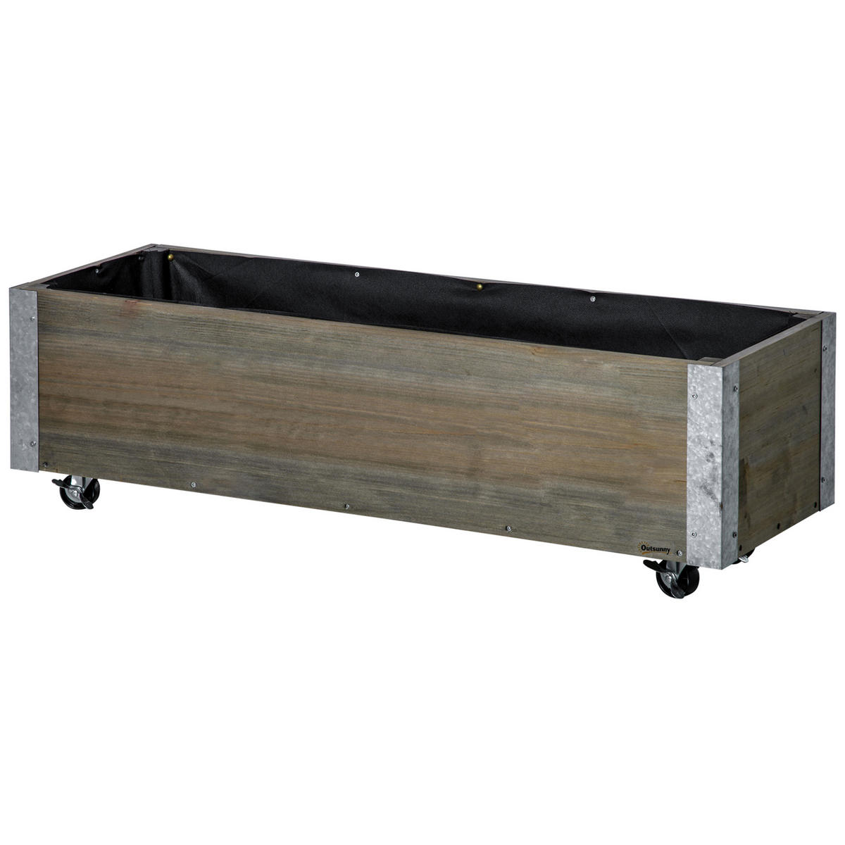 HOCHBEET auf Rollen DE-12254 mit Bewässerung u. Drainage Grau - Grau, Holz (96/30/30.6cm) - ComfortXL