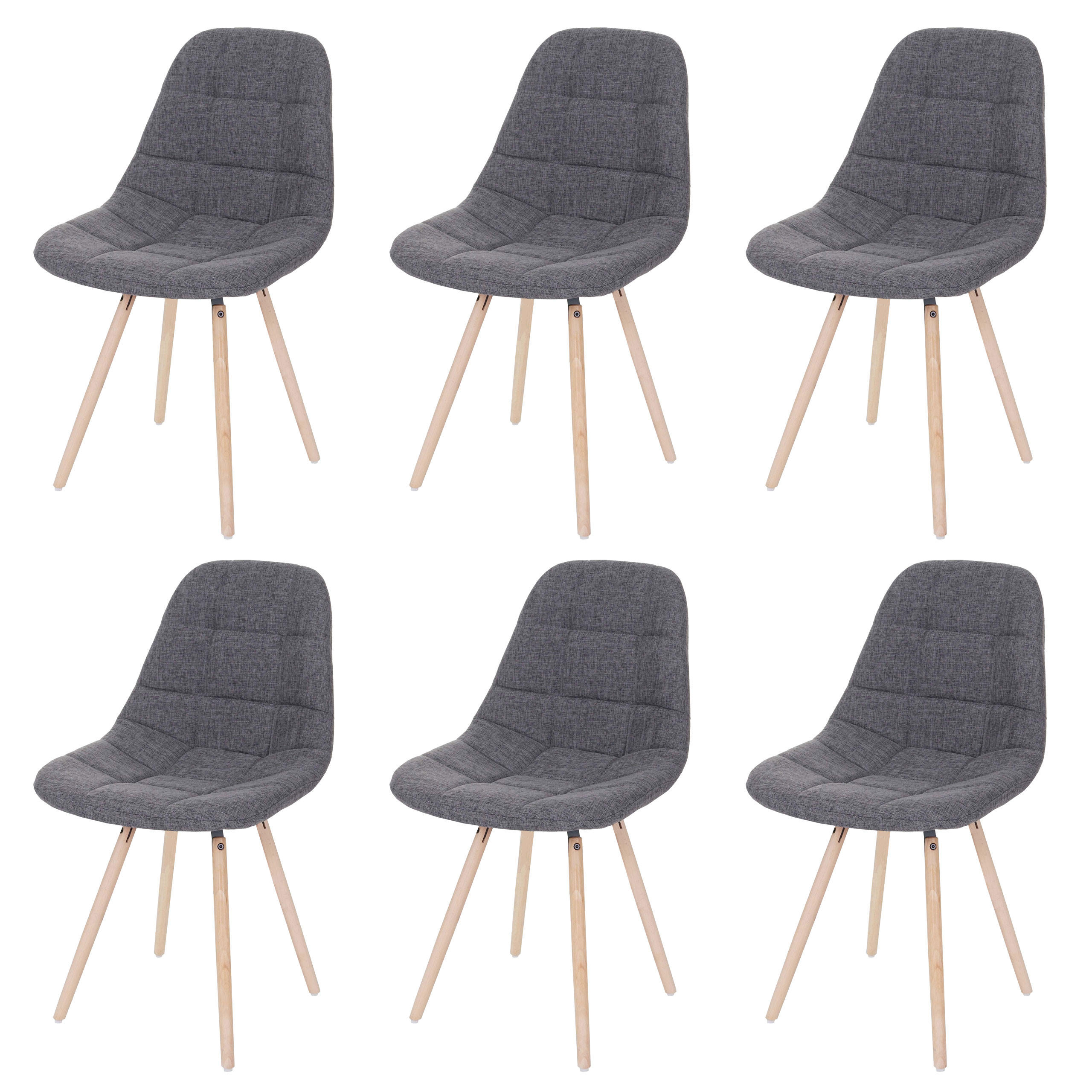 ESSZIMMERSTUHL I Grau 6er-Set - Grau, Textil (47/82/53cm) - MCW