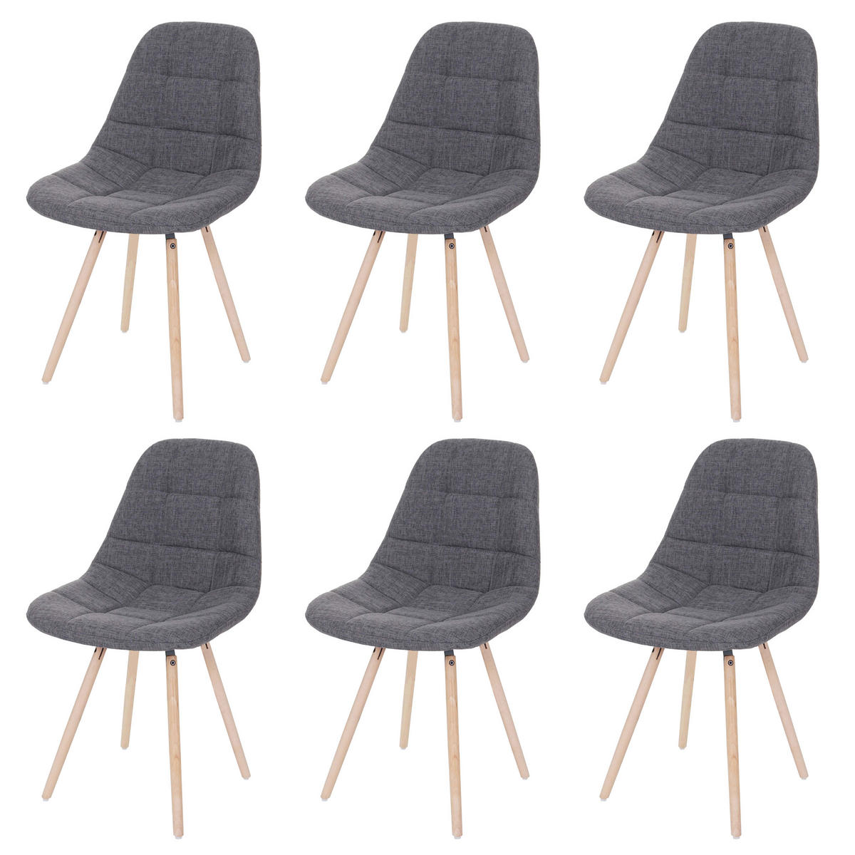 ESSZIMMERSTUHL I Grau 6er-Set - Grau, Textil (47/82/53cm) - MCW