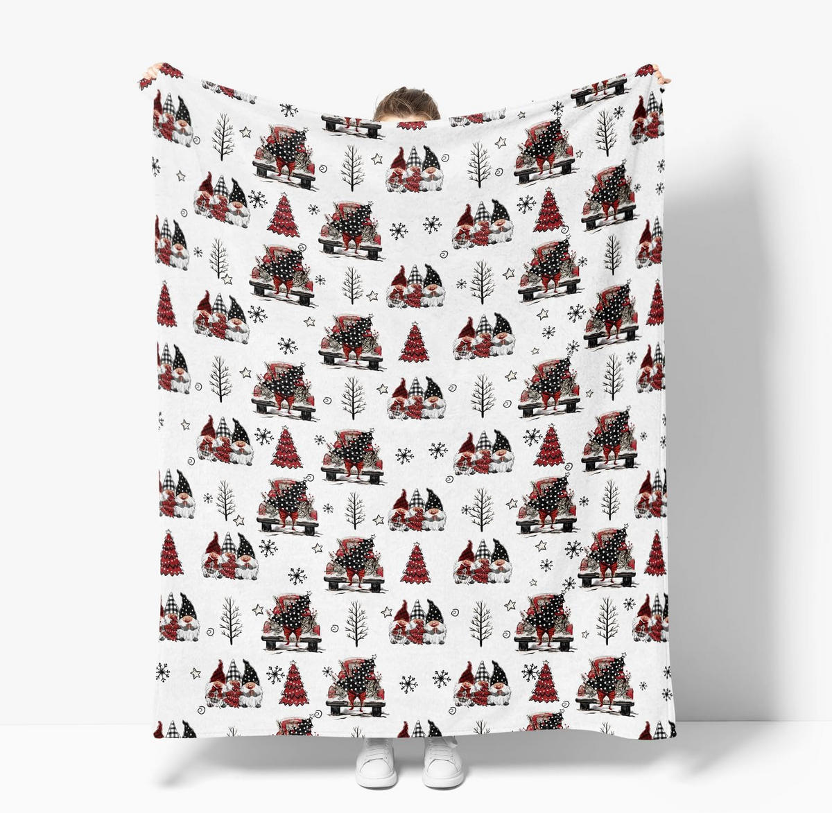 DECKE – Weihnachtsdecke – 150 x 100 cm – Weiß - Weiß, Textil (150/100cm)