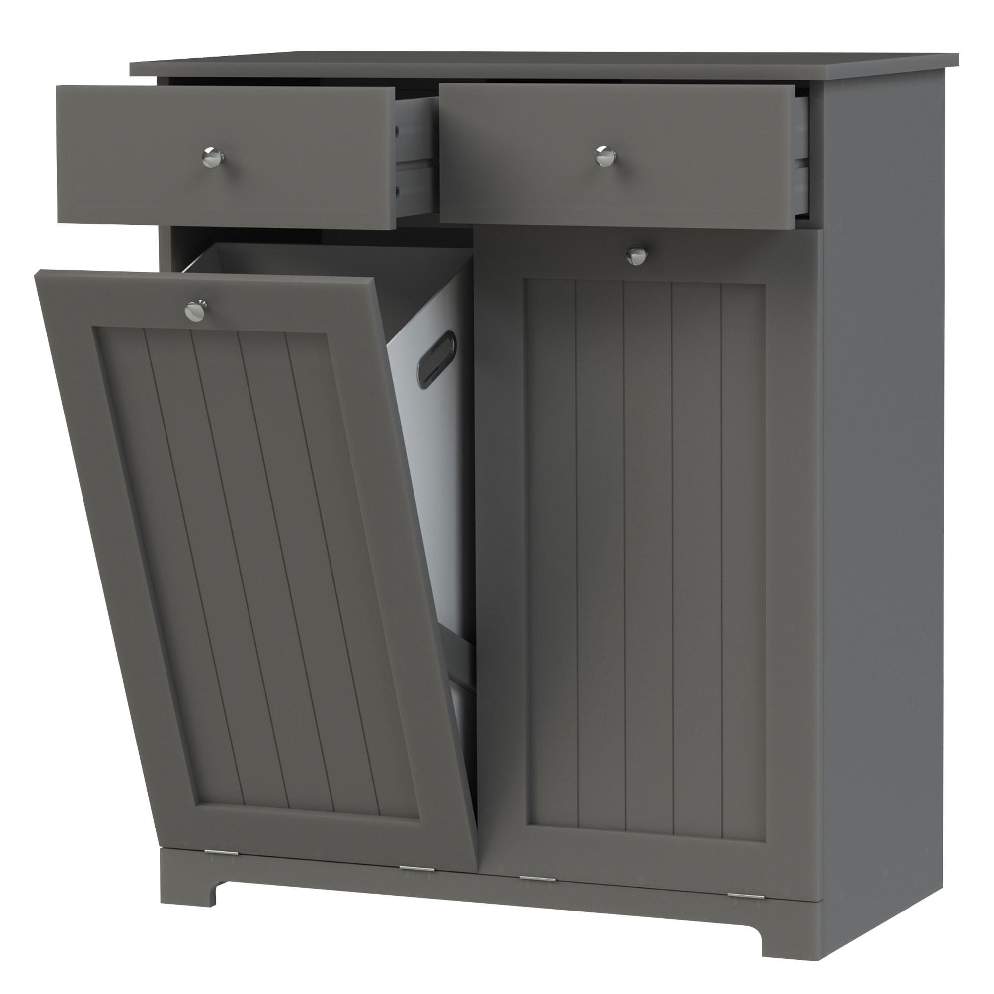 WÄSCHESCHRANK - Grau, Holzwerkstoff (37/90/75cm) - ML-DESIGN