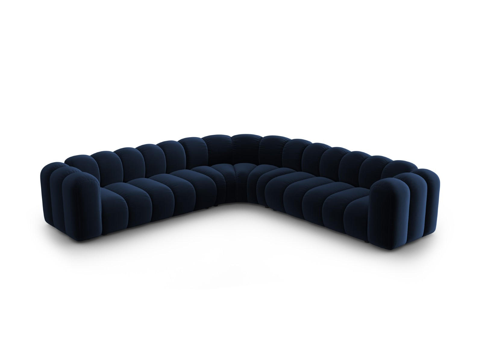 ECKSOFA symmetrisch modular Lupine aus Samt königsblau 5 Sitzplätze - Dunkelblau, Textil (309/309cm) - Micadoni