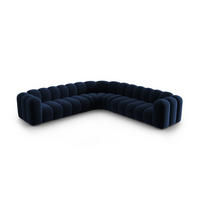 ECKSOFA symmetrisch modular Lupine aus Samt königsblau 5 Sitzplätze - Dunkelblau, Textil (309/309cm) - Micadoni
