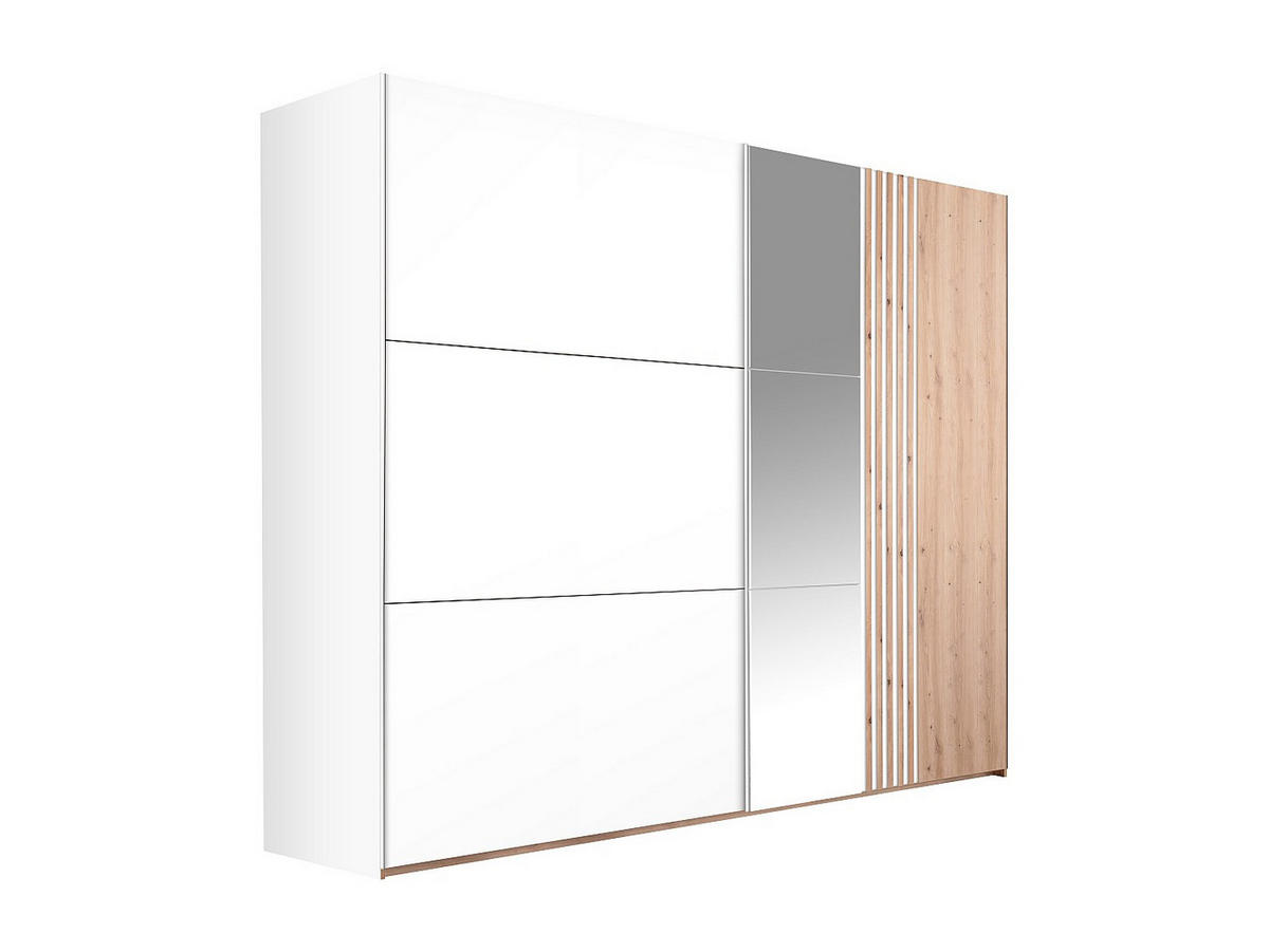KLEIDERSCHRANK - 250 cm x 65 cm - Holz, Platte - Naturfarben Hell, Weiß ADOSILA - Naturfarben/Weiß, Holz (250/215/65cm) - Vente-Unique