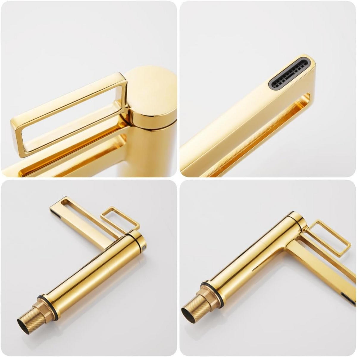 WASCHTISCHARMATUR, 20,5 x 15,5 cm, goldfarbenes Durchbruchmuster. - Goldfarben, Metall (25/10/20cm) - Vallsero