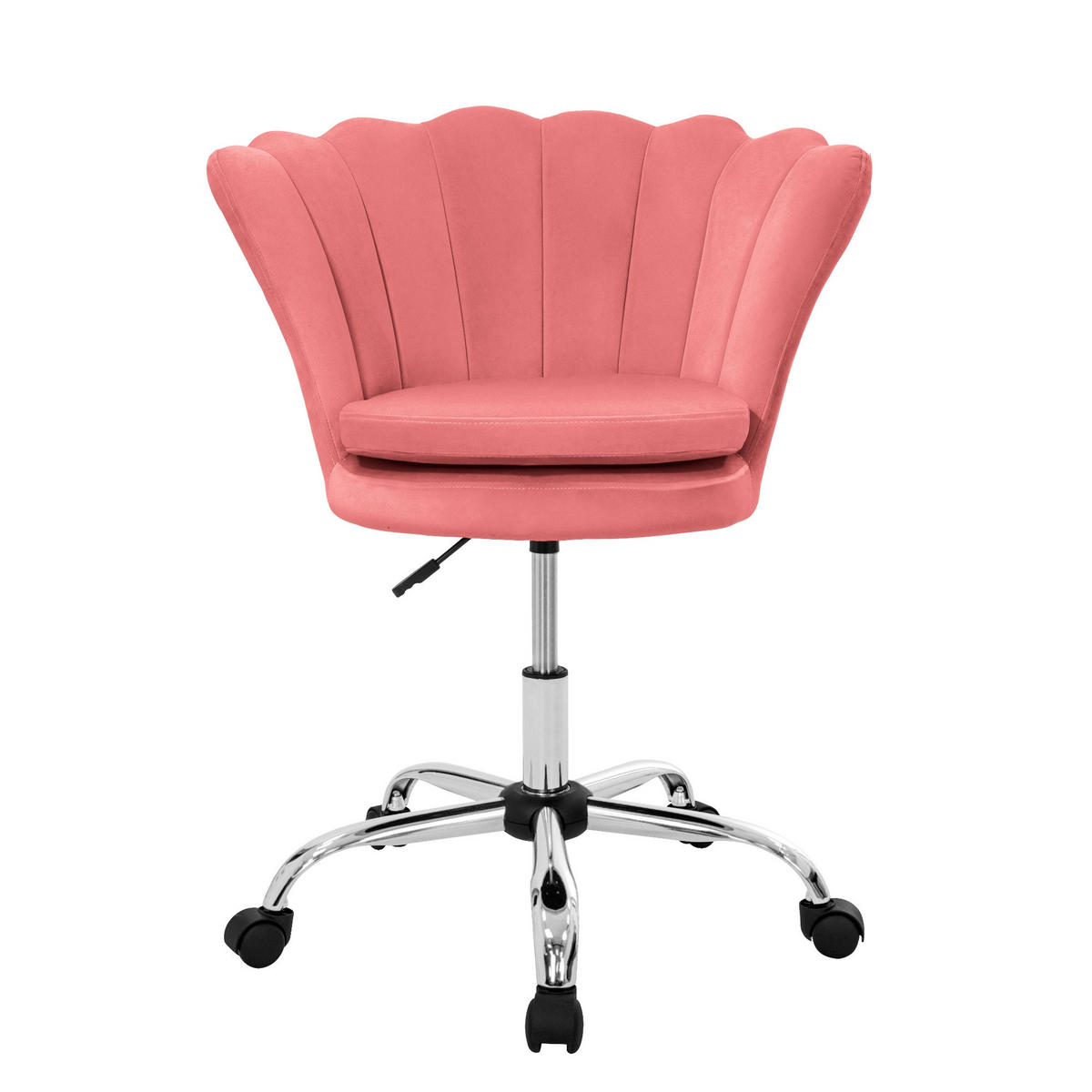 BÜROSTUHL Samt Rosa - Rosa, Metall (68/90/68cm) - ML-DESIGN
