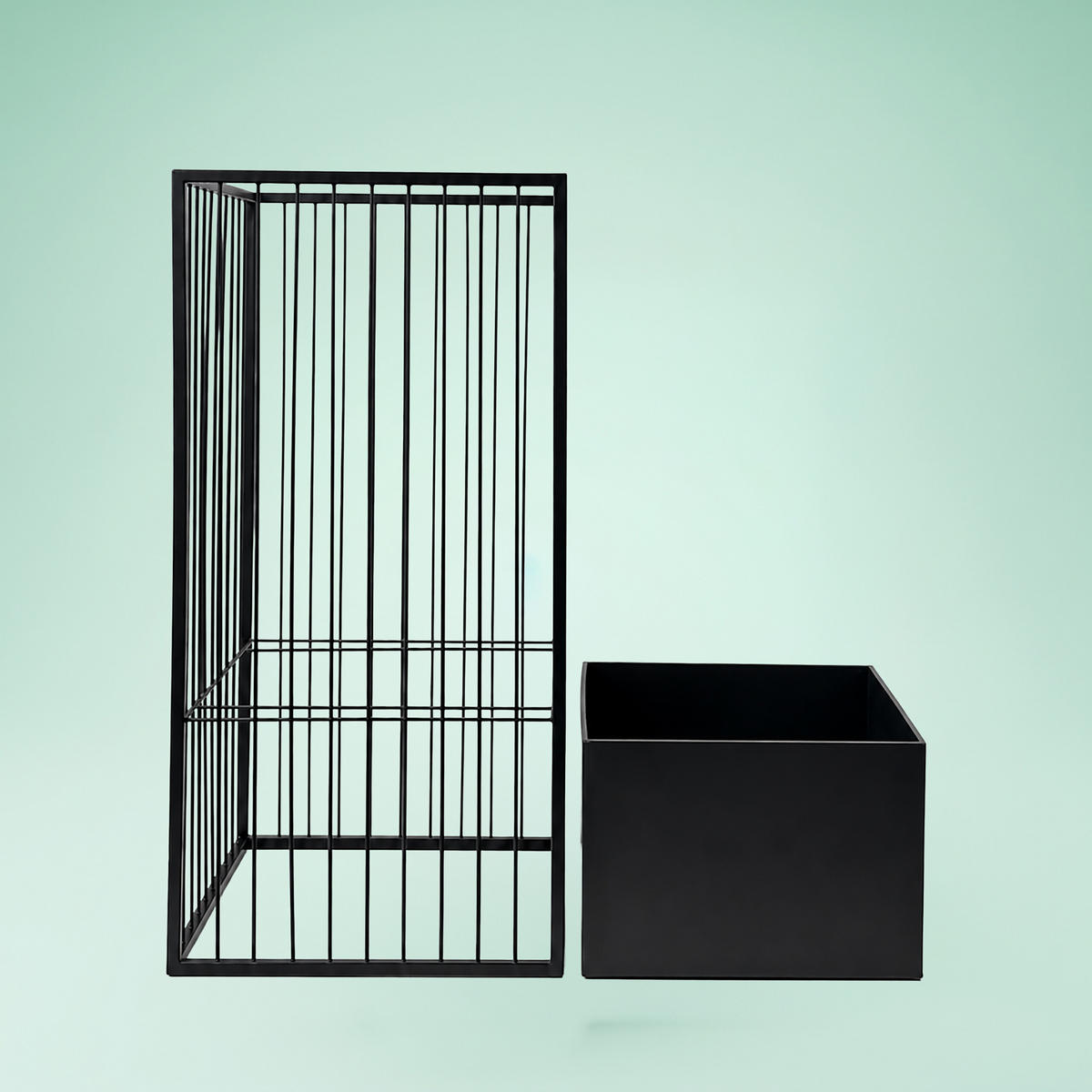 BLUMENSTÄNDER Schwarz Eisen höhenverstellbar 61 cm - Schwarz, Metall (30.5/61/30.5cm) - Relaxdays