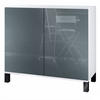 KOMMODE Skadu Grau Hochglanz - Grau, Holzwerkstoff (92.5/84.5/35cm) - Vladon