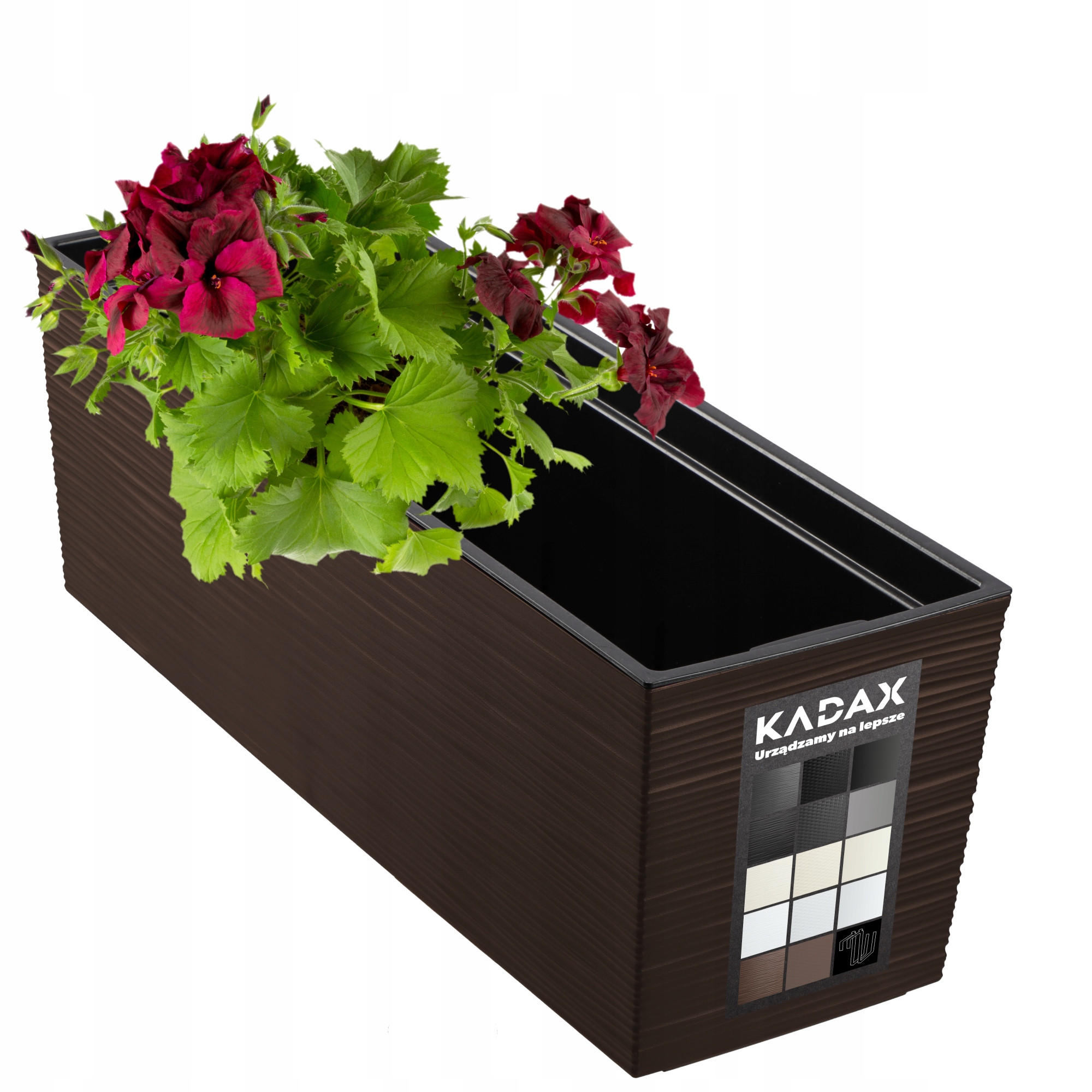 BALKONBLUMENTOPF mit Einsatz 56 cm, Mokka - Mokka, Kunststoff - KADAX