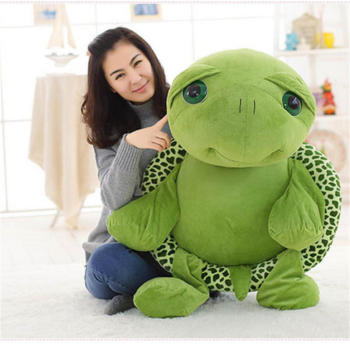 STOFFTIER Schildkröte Grün 20 cm - Grün, Textil (20/20cm)