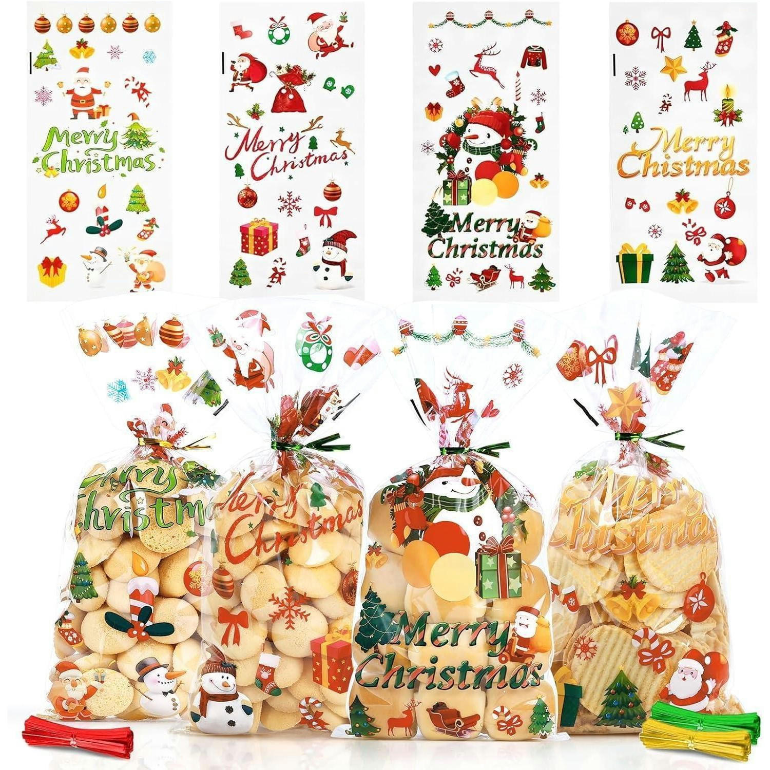 GESCHENKTÜTEN 120er Set Weihnachten 13.5 x 27.5 cm - Multicolor, Kunststoff (13/1/27.5cm)