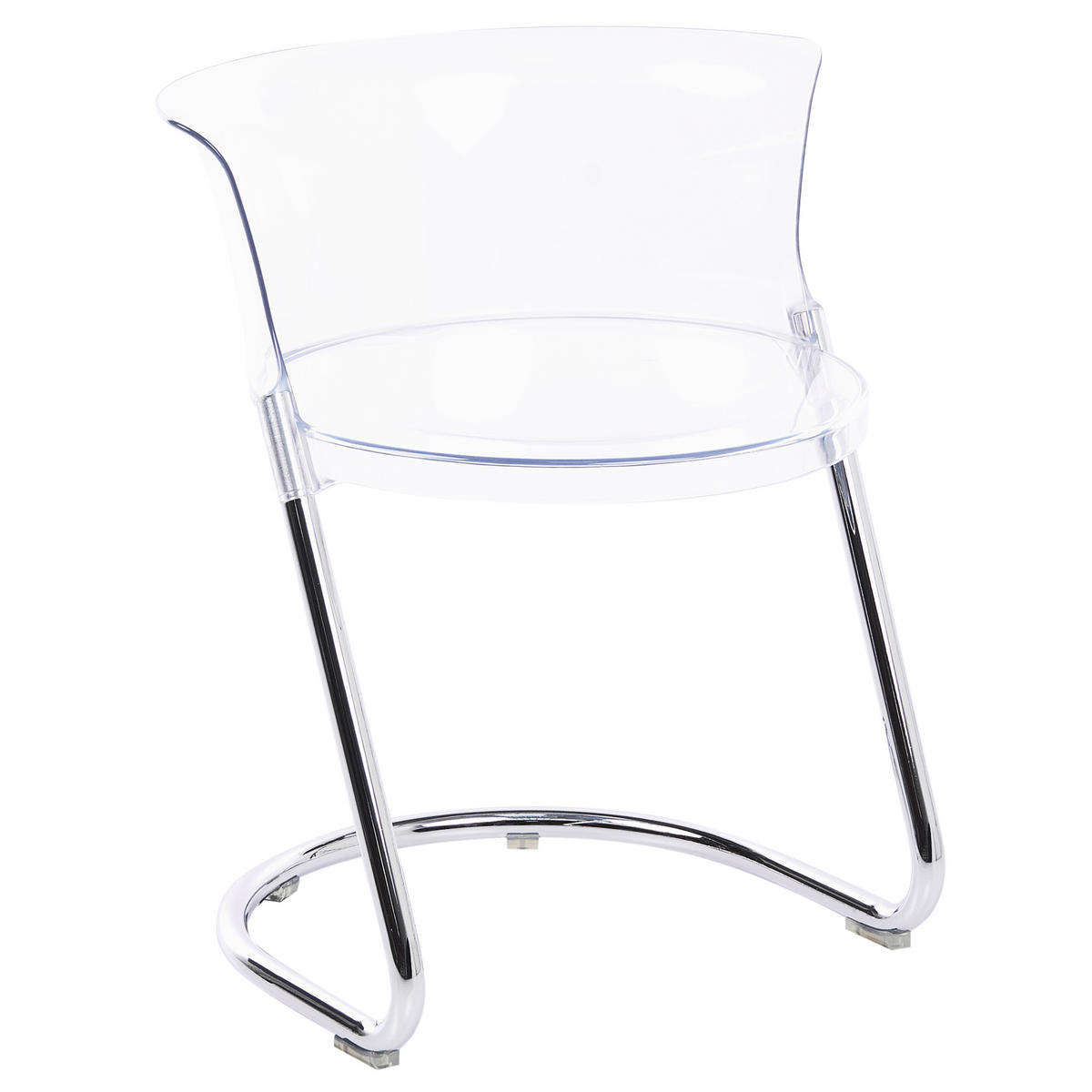 ESSZIMMERSTUHL 2er Set Transparent Oshkosh - Transparent/Silberfarben, Kunststoff (47/63/50cm) - Beliani