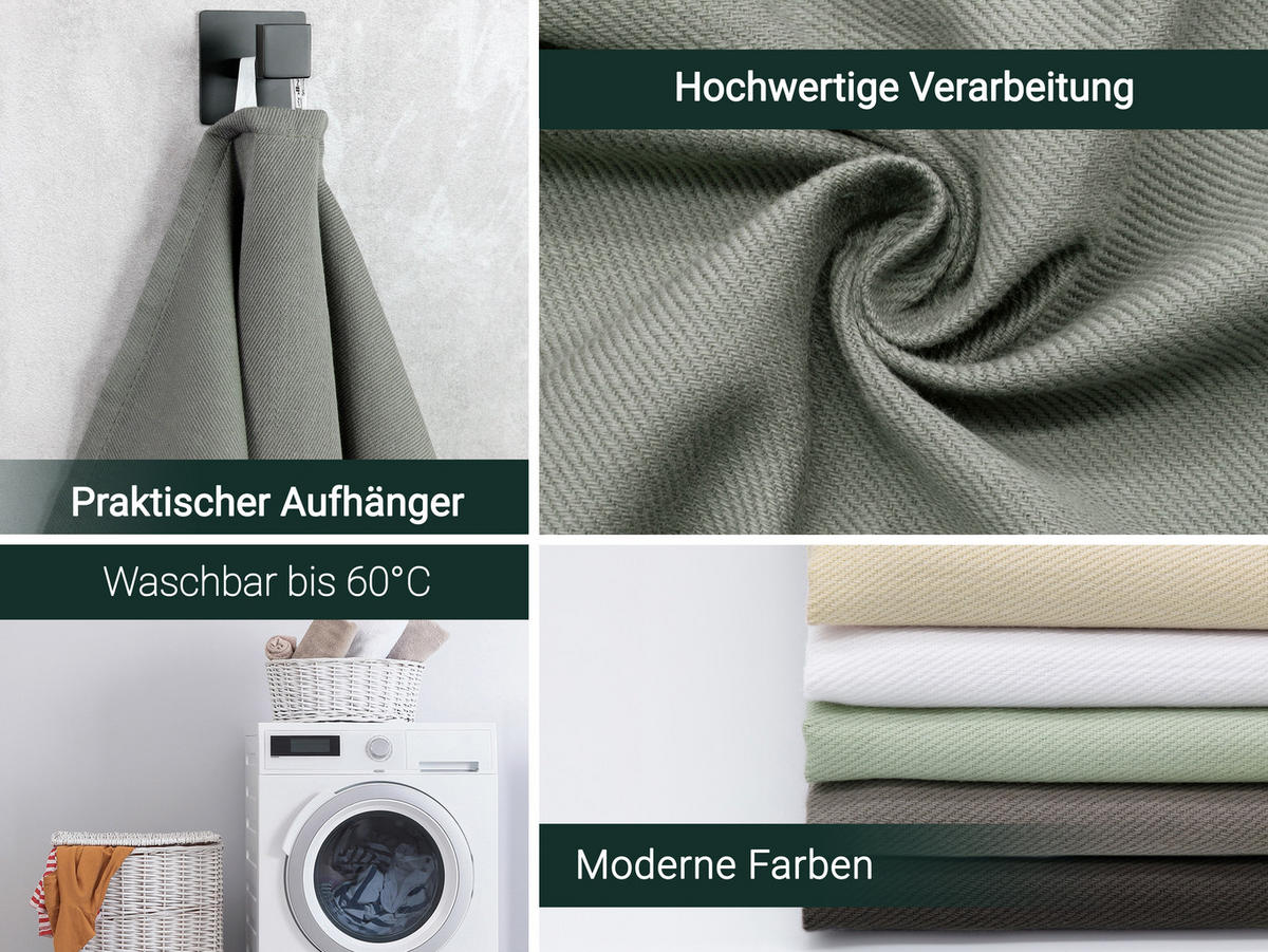 GESCHIRRTÜCHER, 5er-Set, 50x70 cm, 100% Baumwolle, Grau - Anthrazit, Textil (50/70cm) - Zollner