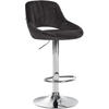 BARHOCKER Samt schwarz - Chromfarben/Schwarz, Textil/Metall (47/85/48cm) - CLP