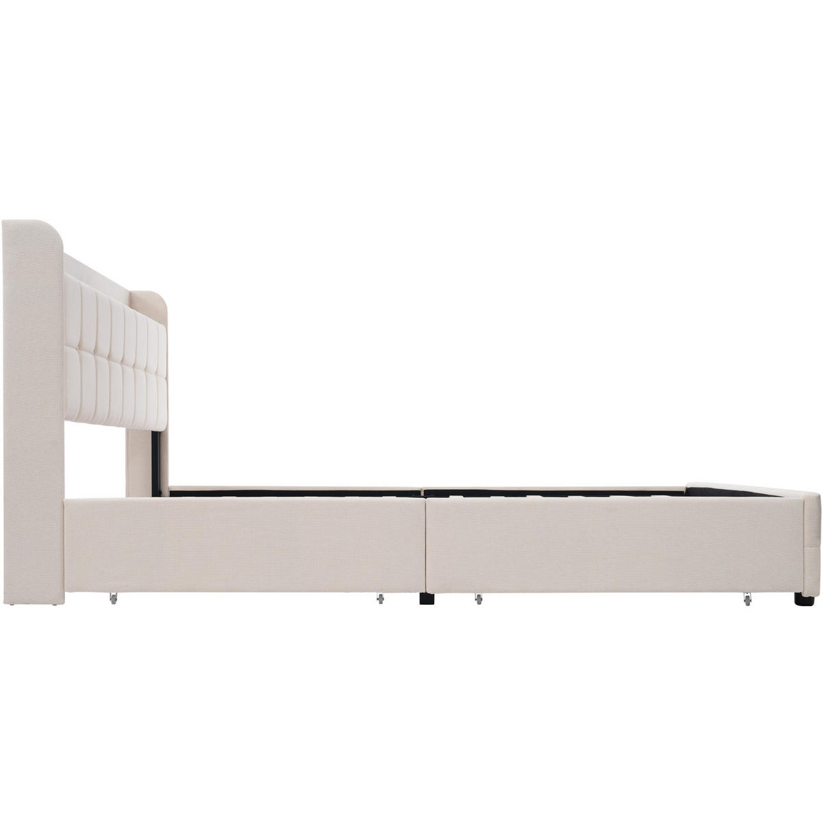TAPECIRANI krevet 160/200 cm s LED osvjetljenjem, USB priključcima i 4 ladice, Bež - bež, drvo (160/160cm) - Redom