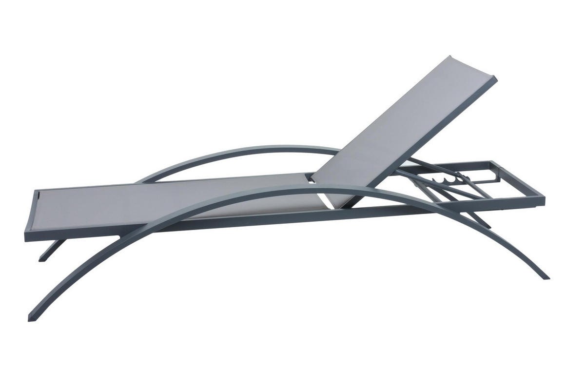 SONNENLIEGE Berta Verstellbar Anthrazit Gartenliege - Anthrazit, Kunststoff (72/43/197cm) - DELUKE
